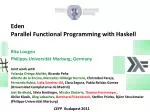 Eden Parallel Functional Programming with Haskell