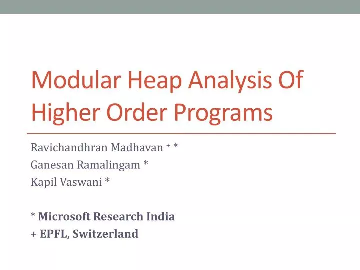 modular heap analysis of higher order programs