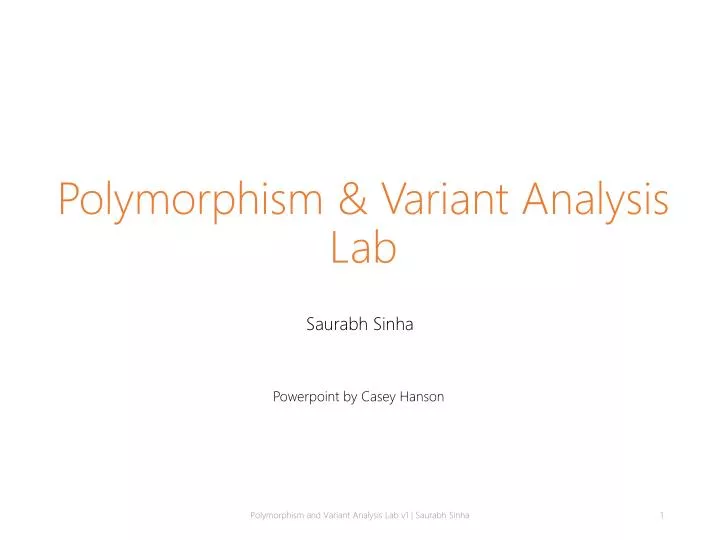 polymorphism variant analysis lab