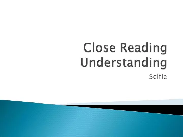 close reading understanding
