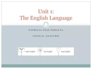 Unit 1: The English Language