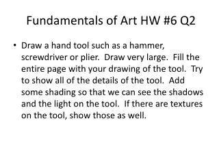 Fundamentals of Art HW #6 Q2