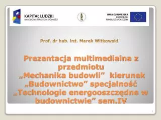 Prof. dr hab. inż. Marek Witkowski