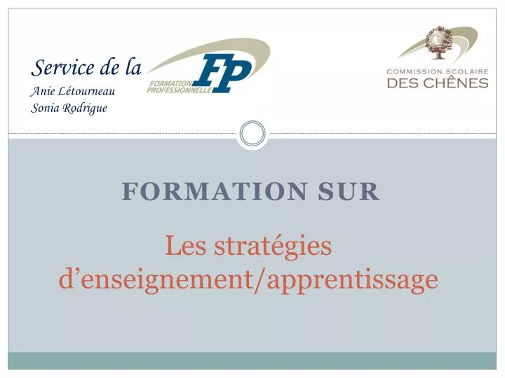 les strat gies d enseignement apprentissage