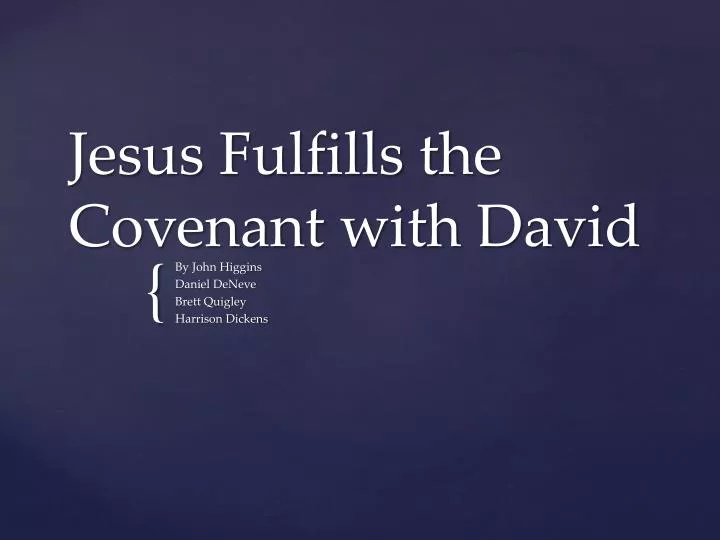 jesus fulfills the covenant with david