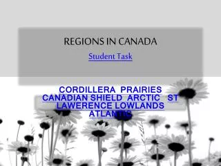 REGIONS IN CANADA Student Task