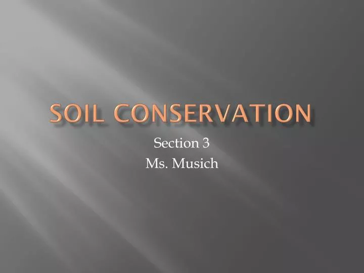soil conservation