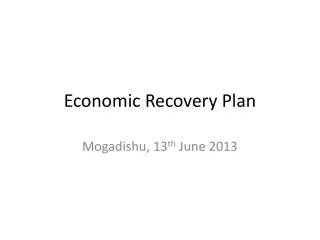 Economic Recovery Plan