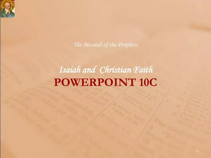 the messiah of the prophets isaiah and christian faith powerpoint 10c