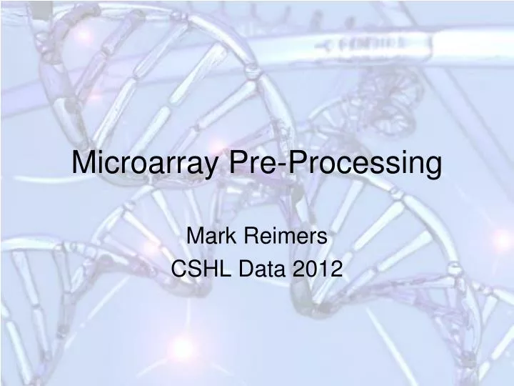 microarray pre processing