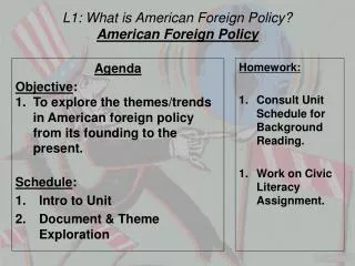 L1: What is American Foreign Policy? American Foreign Policy