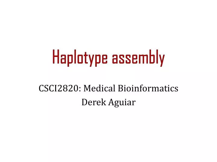haplotype assembly