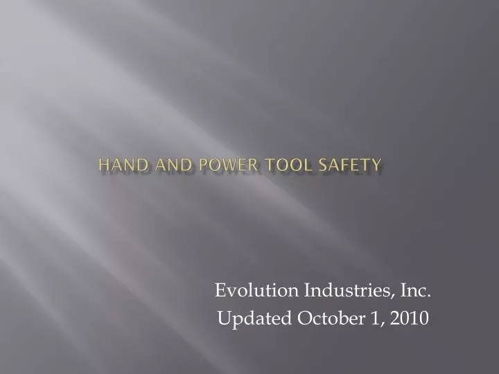 hand and power tool safety