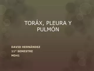 tor x pleura y pulm n