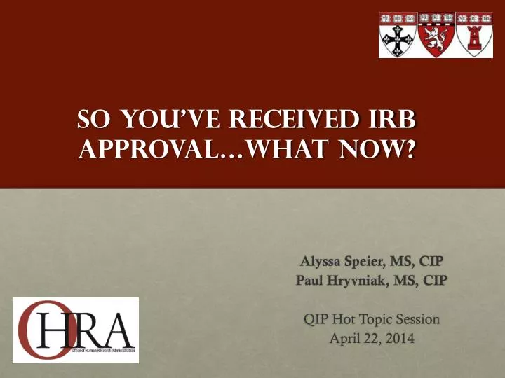 so you ve received irb approval what now
