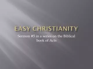 Easy Christianity