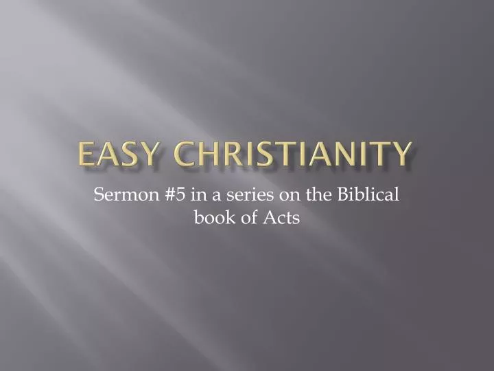 easy christianity