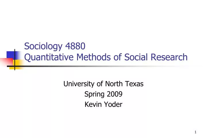 sociology 4880 quantitative methods of social research