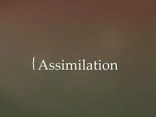 Assimilation