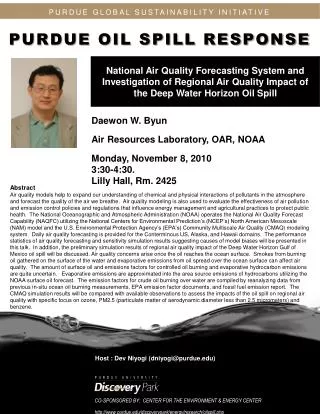 Daewon W. Byun Air Resources Laboratory, OAR, NOAA Monday , November 8, 2010 3:30-4:30.