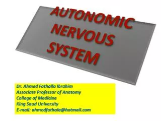 AUTONOMIC NERVOUS SYSTEM