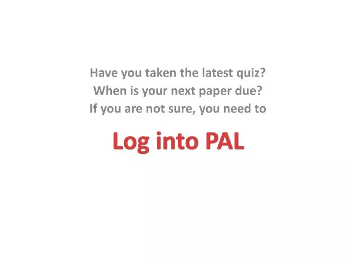 log into pal