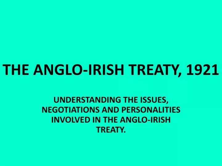 the anglo irish treaty 1921