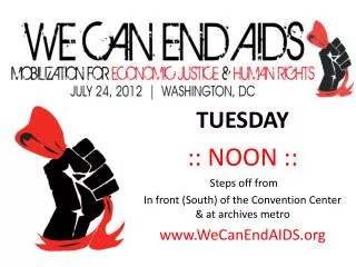 TUESDAY :: NOON :: Steps off from In front (South) of the Convention Center &amp; at archives metro
