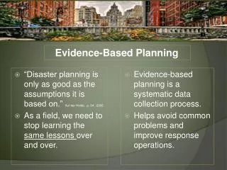 Evidence-Based Planning