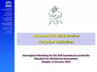 National EFA 2015 Review Technical Guidelines