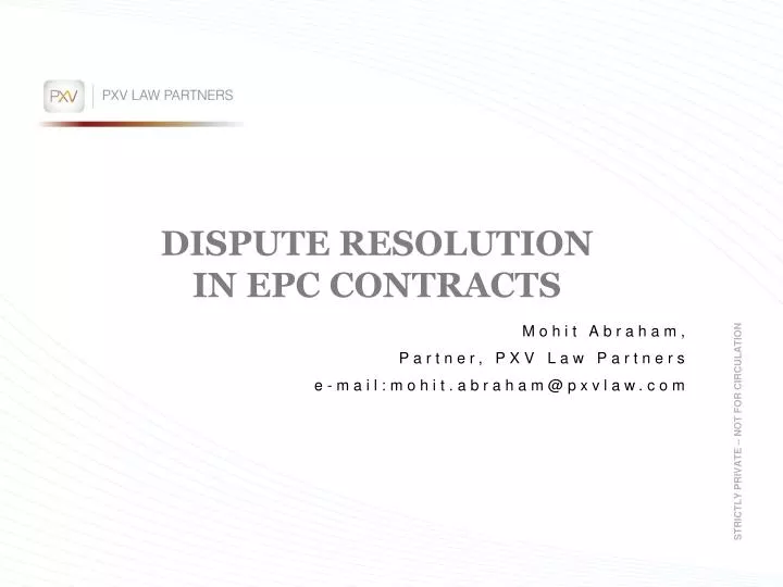 dispute resolution in epc contracts