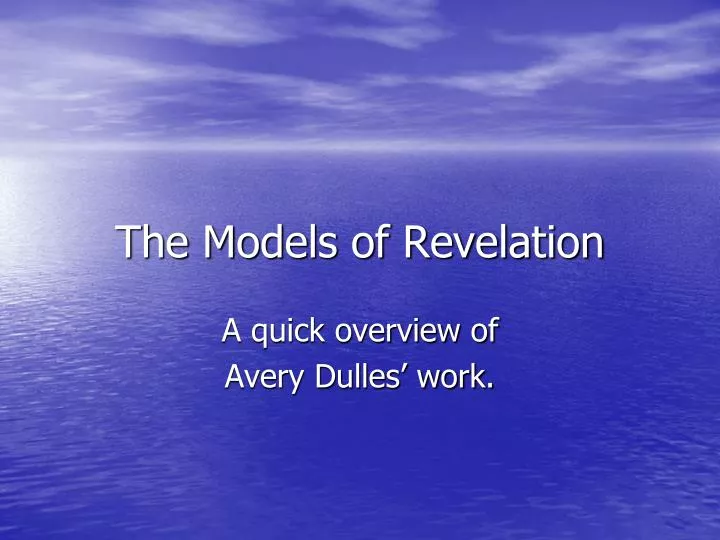 the models of revelation