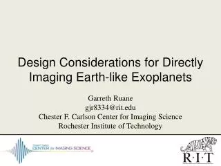 Design Considerations for Directly Imaging Earth-like Exoplanets
