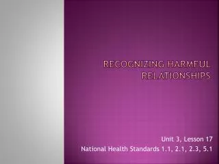 Recognizing harmful relationships