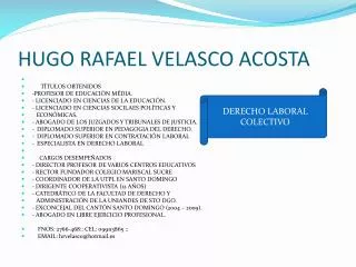 hugo rafael velasco acosta