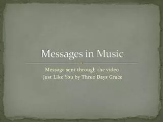 Messages in Music