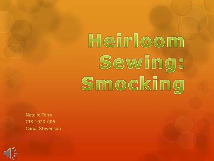 heirloom sewing smocking