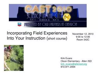 Incorporating Field Experiences Into Your Instruction ( short course )