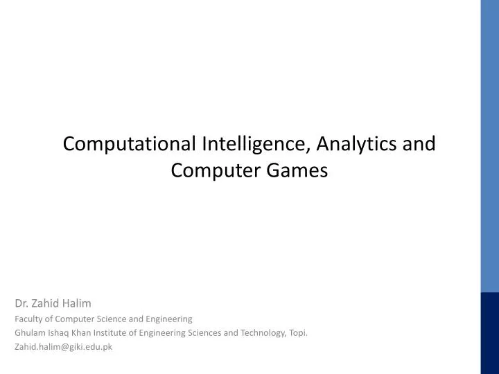 computational intelligence analytics and computer games