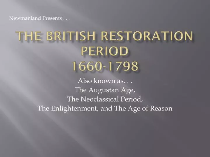 the british restoration period 1660 1798