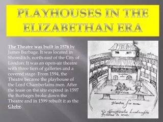 PLAYHOUSES IN THE ELIZABETHAN ERA