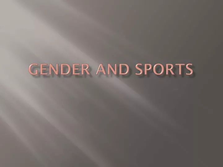 gender and sports