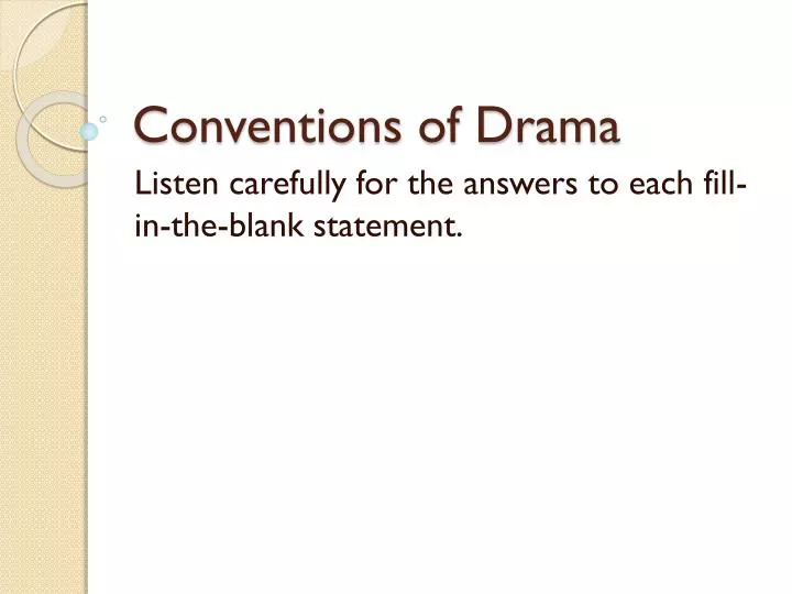 conventions of drama