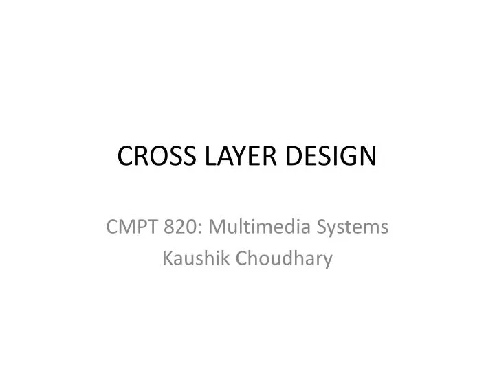 cross layer design