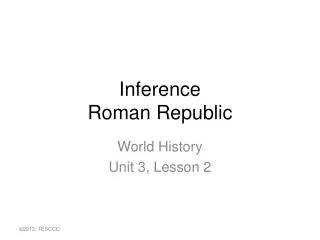 Inference Roman Republic