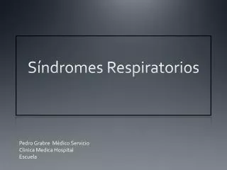 s ndromes respiratorios