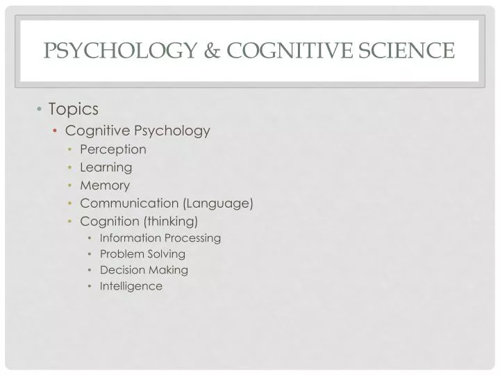 psychology cognitive science