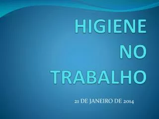 higiene no trabalho