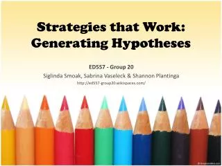 Strategies that Work: Generating Hypotheses