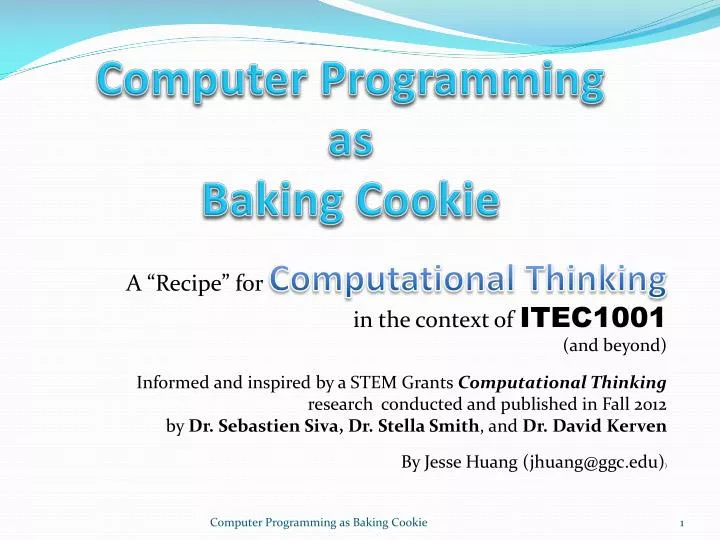 computer programming as baking cookie